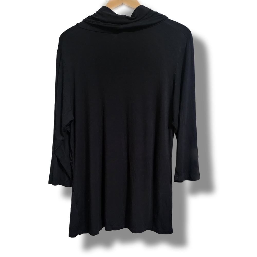 🌿Joseph A Women's XL Cowl Neck Black Long Sleeve Tunic Style Blouse - Picture 6 of 10